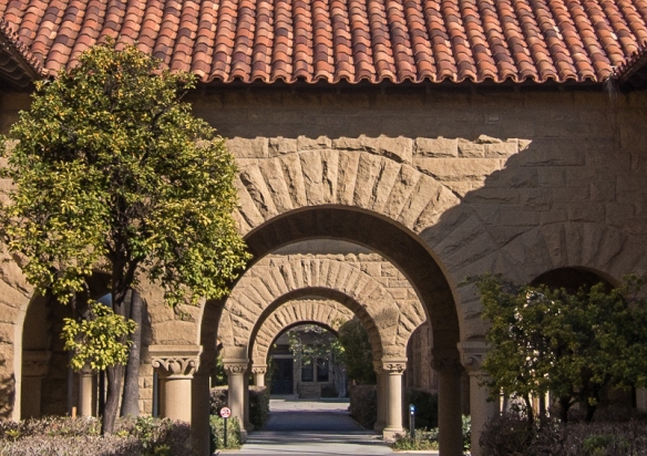 Main Quad, Stanford University, Winter 2015 (cropped photo)